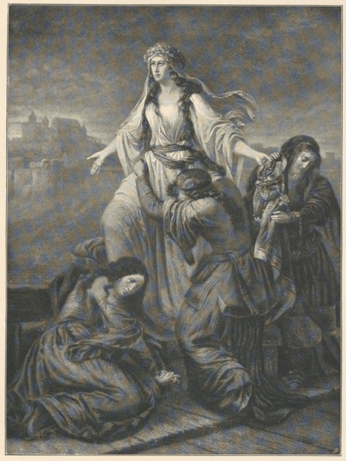 Ostatnie chwile Wandy. Obraz M. O. Piotrowskiego, zakupiony w 1858/9 r.