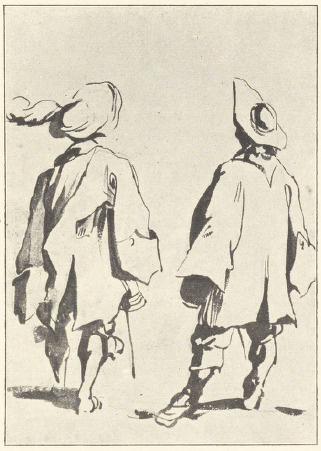ŻOŁNIERZE (podług Callota) 1845-1855 (rysunek tuszem) (WŁASNOŚĆ p. MACIEJA WENTZLA)