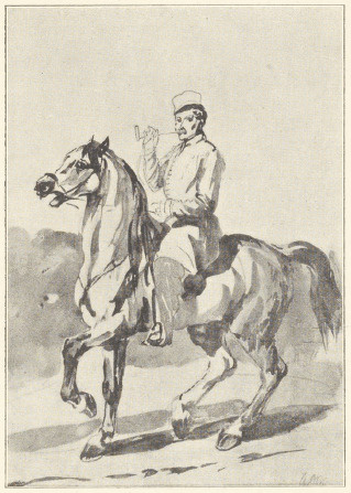 JEŹDZIEC NA KONIU (akwarela) 1840-1845 (WŁASNOŚĆ ZBIORÓW PAŃSTWOWYCH)