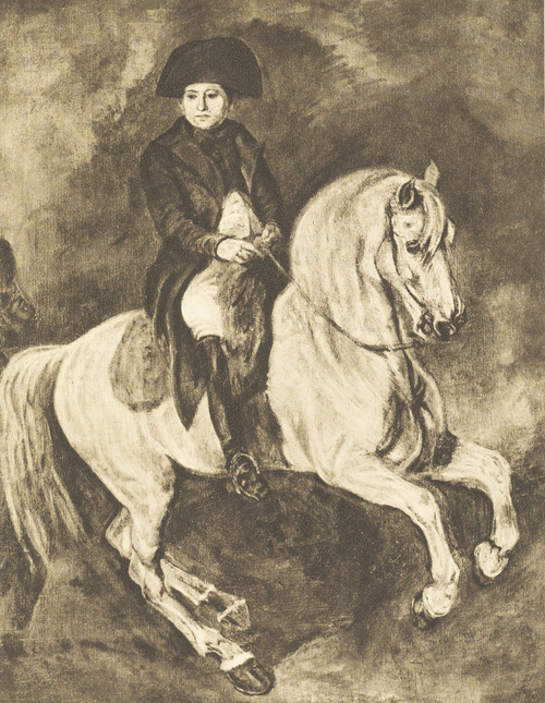 NAPOLEON NA KONIU. Ol. na pł. (1832-1837). Własność p. Dominika Łempickiego.