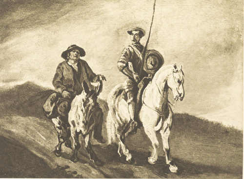 DON KISZOT I SANCHO PANSZA Ol. na pł. (1832-1837). Własność p. Antoniego Mańkowskiego.