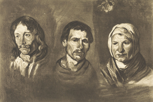 GŁOWY WIEŚNIAKÓW. Ol. na pł. (1837-1845). Własność p. Dominika Łempickiego.
