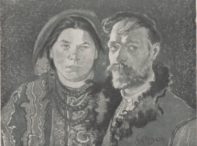PORTRET WŁASNY Z ŻONĄ (pastel) 1904 PORTRAIT DE L’ARTISTE ET DE SA FEMME (pastel) 1904