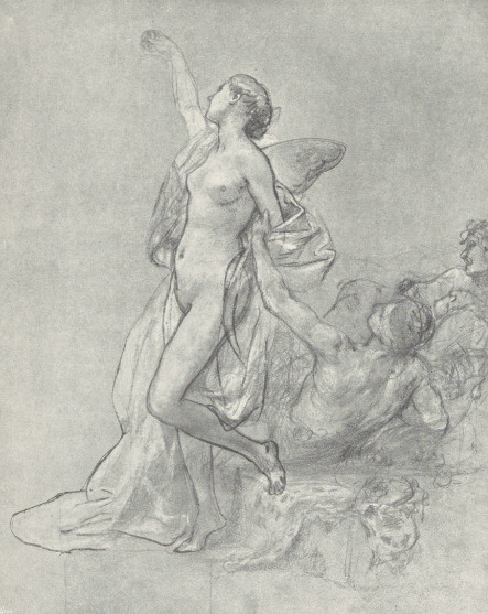 SZKIC RYSUNKOWY “PSYCHE” DO ZASŁONY TEATRU W KRAKOWIE. 1894