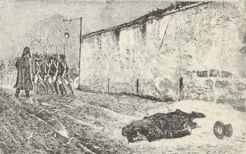 Rozstrzelanie Marszałka Ney’a w Paryżu 7-go grudnia 1815. (Według obrazu Gérome’a).