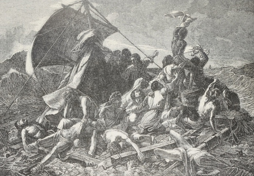 Rozbicie okrętu Meduzy. Obraz Géricault’a.