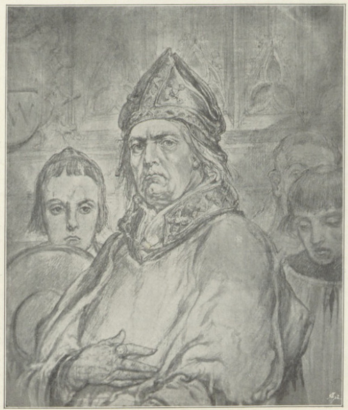 Kardynał Zbigniew Oleśnicki, biskup krakowski. — Rysunek.