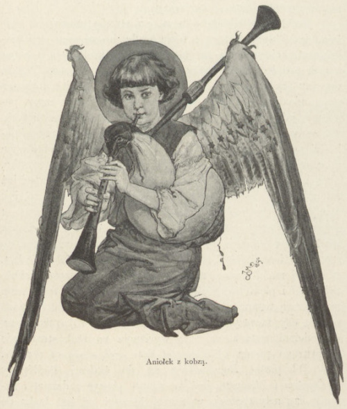 Aniołek z kobzą.