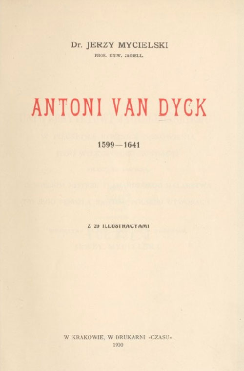 Jerzy Mycielski, Antoni van Dyck