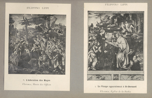FILIPPINO LIPPI: La Vierge apparaissant à St-Bernard, <em>Florence, Eglise de la Badia / </em></span>FILIPPINO LIPPI: L'Adoration des Mages, <em>Florence, Musée des Offices</em>