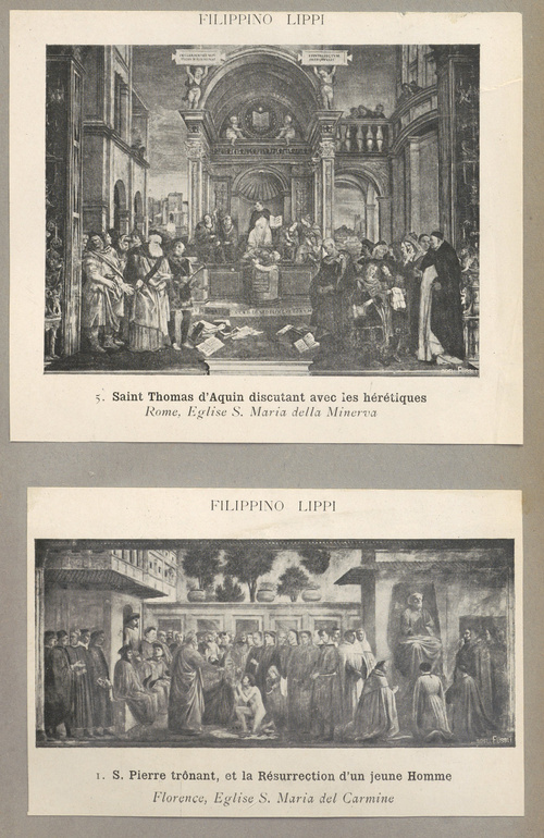 FILIPPINO LIPPI: Saint Thomas d'Aquin discutant avec les hérétiques, <em>Rome, Eglise S. Maria della Minerva / </em></span>FILIPPINO LIPPI: S. Pierre trônant, et La Ręsurrection d'un jeune Homme, <em>Florence, Eglise S. Maria del Carmine</em>