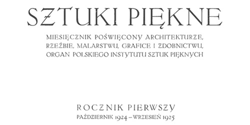 -, Sztuki Piękne [1924/1925]