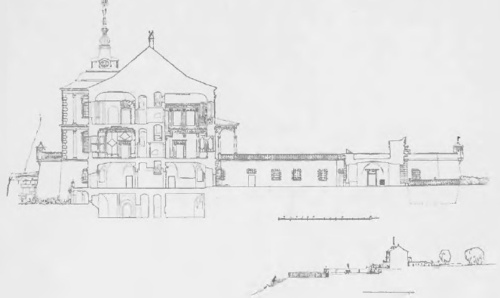 ZAMEK w PODHORCACH. Przekroje. (Rys. A. Szyszko-Bohusz).