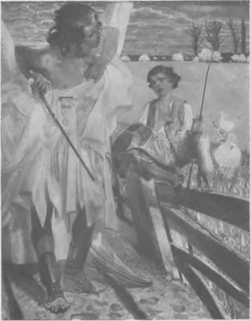 JACEK MALCZEWSKI. ANIOŁ I PASTUSZEK (1901).