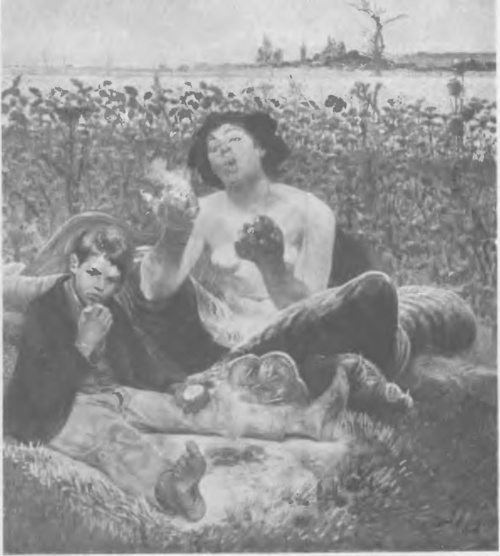 JACEK MALCZEWSKI CHIMERA Z CHŁOPCEM (1904).