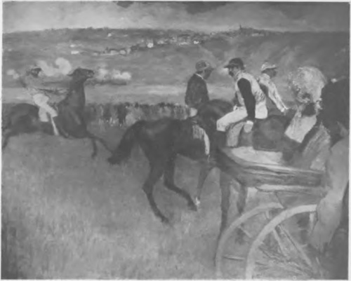 E. DEGAS NA WYŚCIGACH Col.) (Louvre).