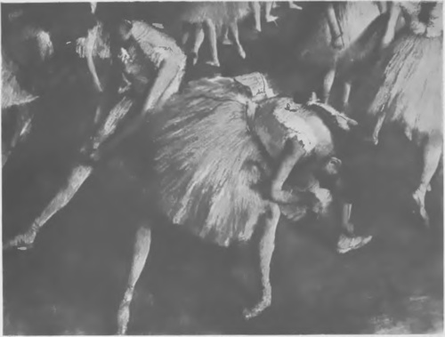 E. DEGAS (Paryż, zbiory P. Rosenberga), STUDJUM TANCEREK (1879, pastel).