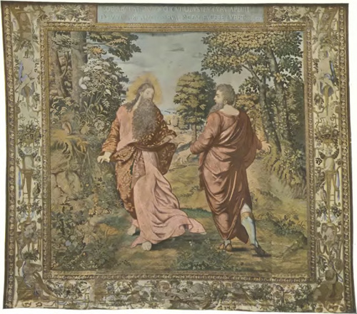 BRUXELLES XVI S., CHATEAU ROYAL DE CRACOVIE (POLOGNE). Rozmowa Boga Ojca z Noem. Pièce septième de la série de la Genese: Conversation de Dieu avec Noé.