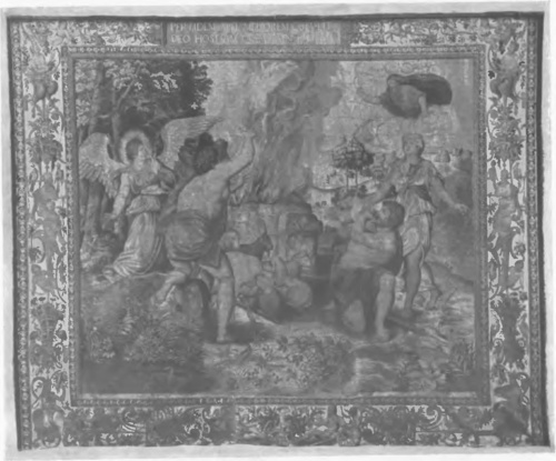 BRUXELLES XVI S CHATEAU ROYAL DE CRACOVIE (POLOGNE) Nr. 2. Ofiara Abla przyjęta i Kaina odrzucona przez Boga. (Pièce troisième de la série de la Genèse: Les offrandes d’Abel et de Caïn).