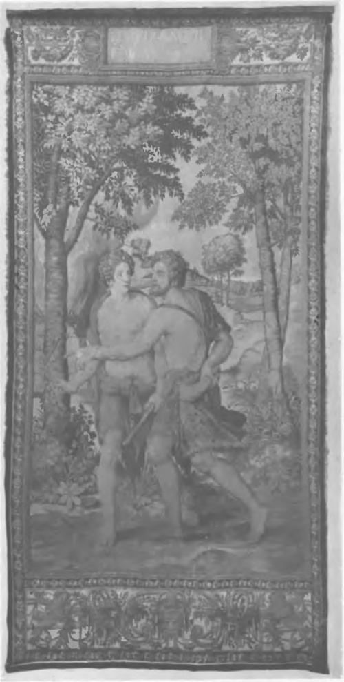 BRUXELLES XVI S. CHATEAU ROYAL DE CRACOVIE (POLOGNE). Nr. 3. Kain wyprowadza podstępnie Abla na ustronie. — (Pièce quatrième d.l.s. de laGènese: Caïn conduit traîtreusement Abel à un lieu écarté).