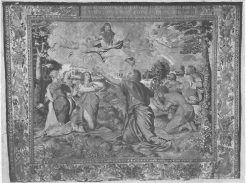 BRUXELLES XVI S., CHATEAU ROYAL DE CRACOVIE (POLOGNE), nr. 9. Bóg błogosławi Noemu i ukazuje mu luk tęczy, zrak przymierza. — Dieu bénit Nc6 (P. treizième de la sérié.