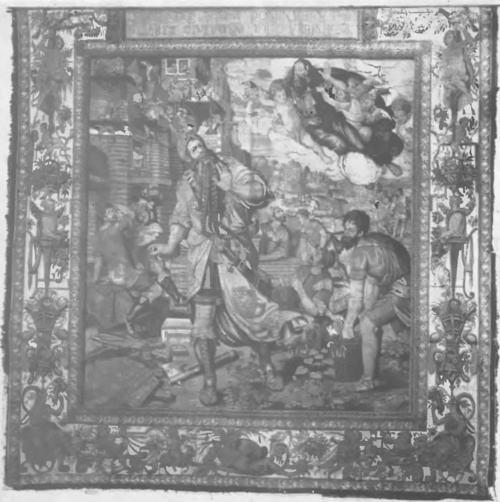 BRUXELLES XVI S. CHATEAU ROYAL DE CRACOV1E (POLOGNE). Nr. 12. Jehowa ukazuje się przy budowie wieży Babel. Apparrtion de Jéhovah au dessus de la tour de Babel. (P. seizième de la serie).
