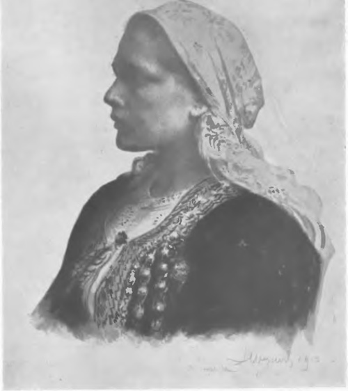 LEON WYCZÓŁKOWSKI GŁOWA DZIEWCZYNY (litogr., 1913).