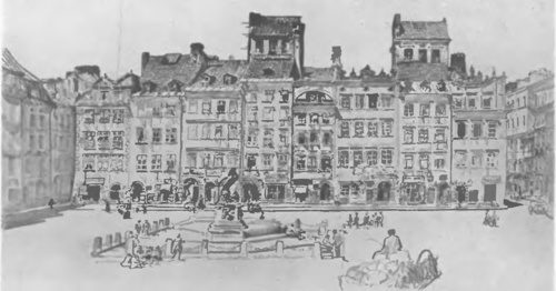 LEON WYCZÓŁKOWSKI Z TEKI „STARA WARSZAWA“ (litogr., 1919).