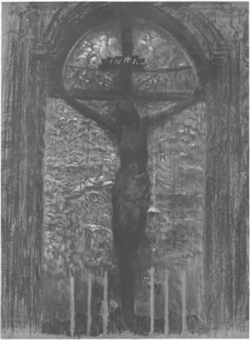 LEON WYCZÓŁKOWSKI, „CZARNY CHRYSTUS“ Z KATEDRY WAWELSKIEJ (litogr. 3-barwna, 1921.