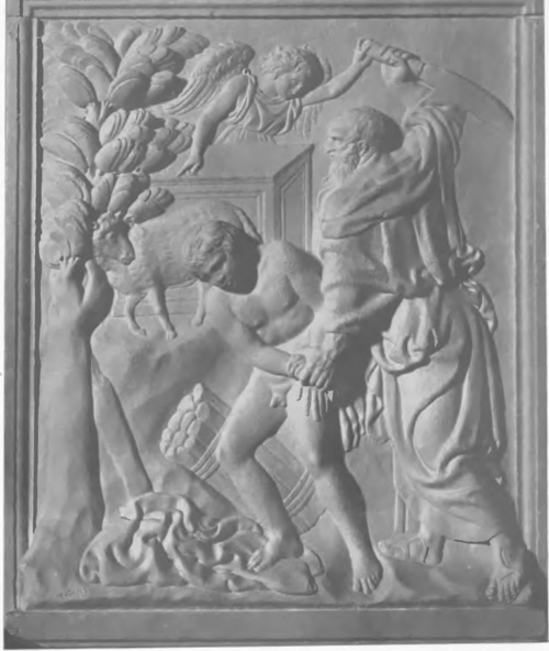 JACOPO DELLA QUERCIA. OFIARA ABRAHAMA. (PORTA MAGGIORE KOŚCIOŁA S. PETRONIO W BOLONII).