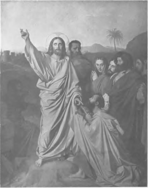 J. A. D INGRES CHRYSTUS WRĘCZA KLUCZE Ś. PIOTROWI (ol., 1820) (LOUVRE).