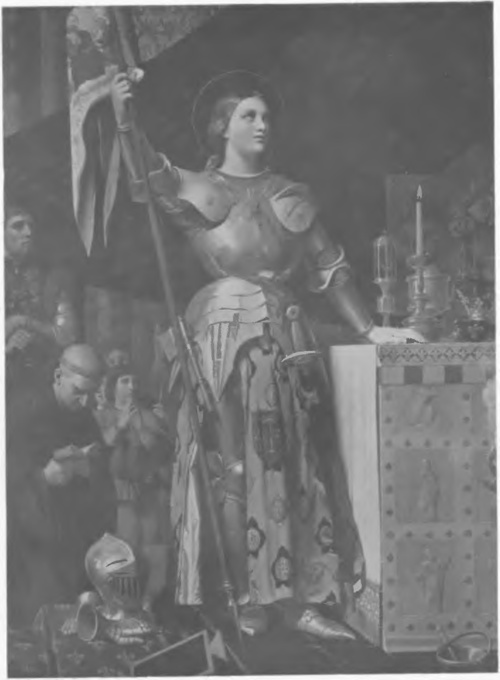 J. A. D. INGRES DZIEWICA ORLEAŃSKA PODCZAS KORONACJI KAROLA VII. (Ol., 1854) (LOUVRE).