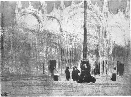 JAN STANISŁAWSKI,  KOŚCIÓŁ SAN MARCO W WENECJI.(Litorrafja).