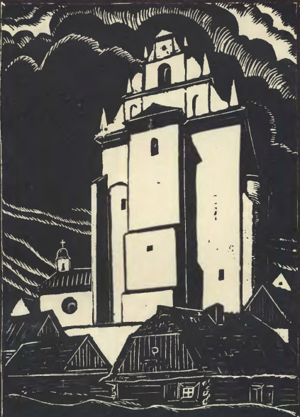 Miasteczko - Cieślewski Tadeusz - drzeworyt