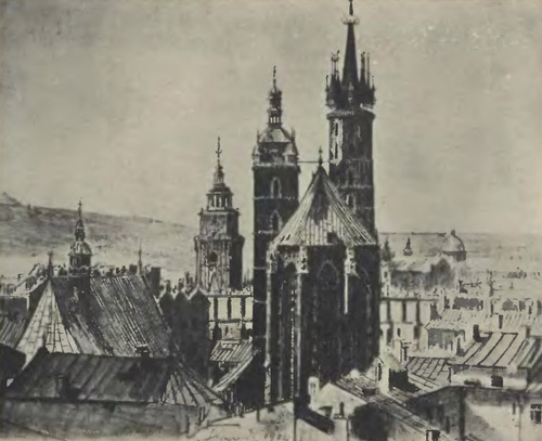Kościół P. Marji w Krakowie - Wyczółkowski Leon - litografia
