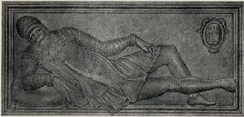 Fig. 91. Grobowiec nieznanej osobistości na krużgankach OO. Franciszkanów w Krakowie.