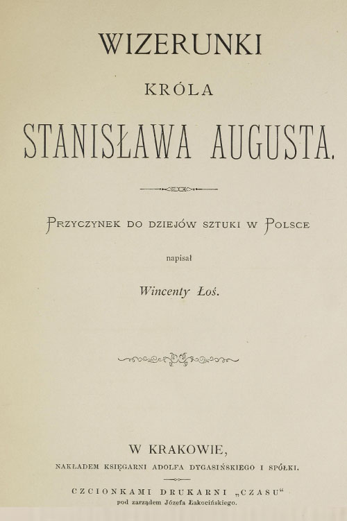 Wincenty Łoś, Wizerunki króla Stanisława Augusta