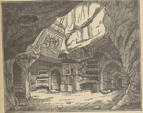 Fig. 30. Wnętrze dawnych katakumb rzymskich.