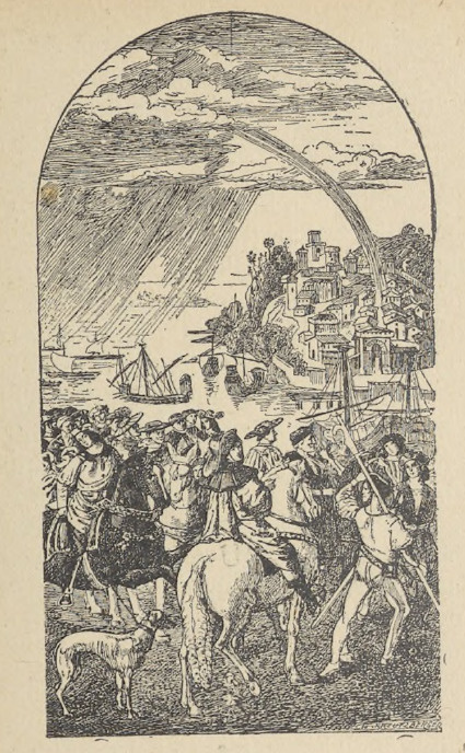 Fig. 23. Pinturicchio. Przybycie kardynała Piccolomini do Bazylei. (Libreria w Sienie).