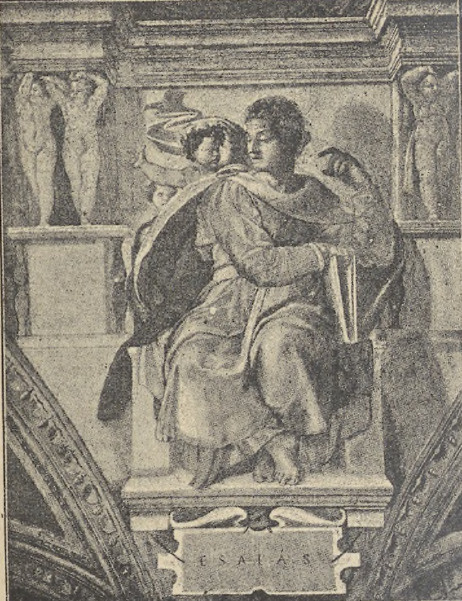 Fig. 32. Michelagnolo. Prorok Jezajasz (Kaplica Sykstyńska w Rzymie).