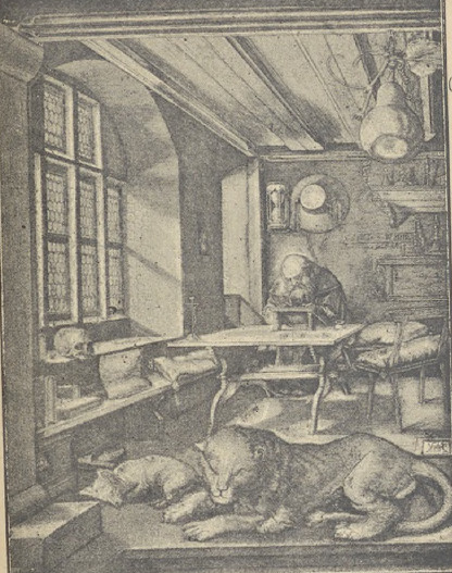 Fig. 50. A. Dürer. Święty Hieronim (miedzioryt)