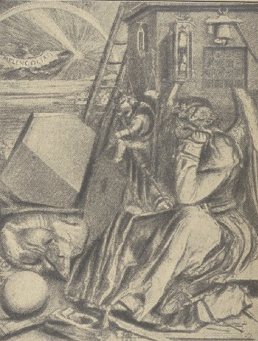 Fig. 51. A. Dürer. Melancholja (miedzioryt)