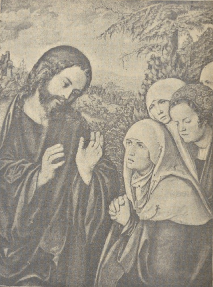 Fig. 54. Łukasz Cranach. Chrystus, ukazujący się świętym niewiastom (Muzeum Wiedeńskie).