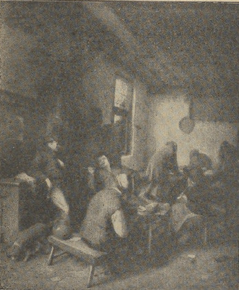 Fig. 29. A. Van Ostade. Wnętrze szynku. (Muzeum brukselskie).