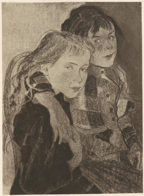 Dwie Dziewczy Pastel, (r. 1894?). Własność dr. Zemplińskiej w Warszawie.