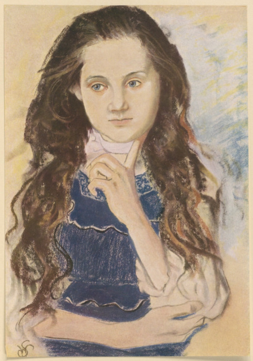 STUDJUM DZIEWCZYNKI. Pastel, (r. 1895). Własność lakóba Stworzewicza w Krakowie.