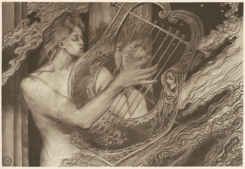 Apollo na Olimpie (ILJADA). Rys. oł. (r. 1897?). Własność Jadwigi Moszyńskiej we Lwowie.