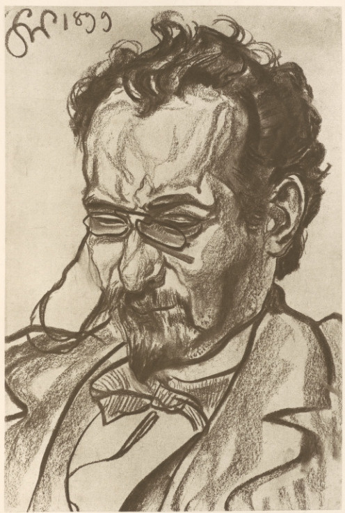 Portret A. Langego. Rys. węgl. (r. 1899). Własność Muzeum Narodowego w Krakowie.