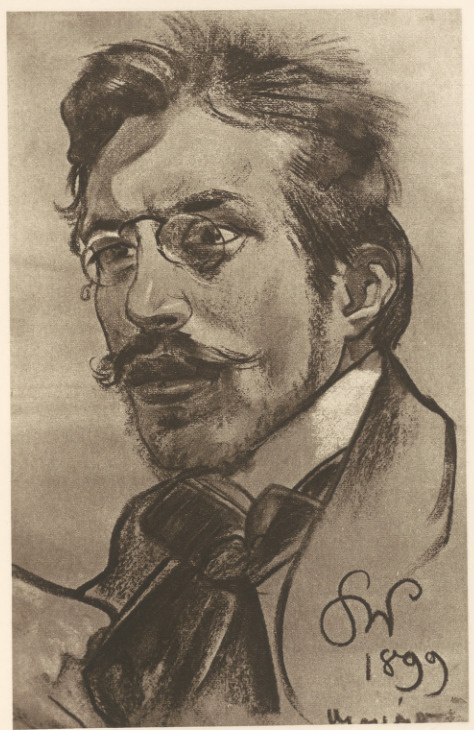 Portret Jerzego Żuławskiego Rys. węglem, kolorowany pastelem, (r. 1899). Własność Muzeum miejskiego we Lwowie.