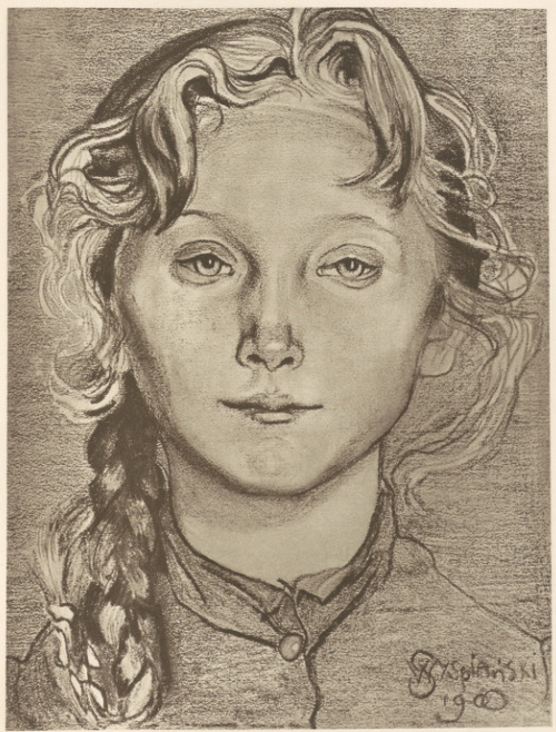 Główka Dziewczynki Pastel, (r. 1900).